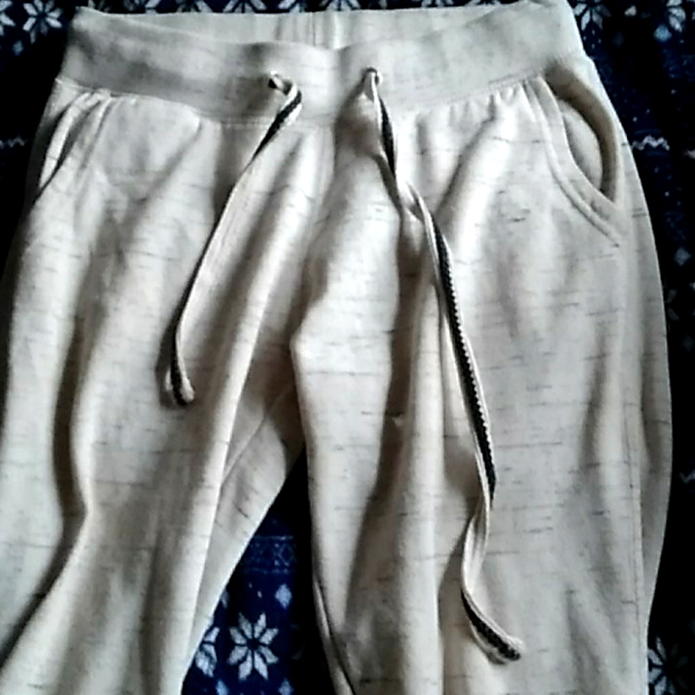 White and navy blue 'reflex' sweatpants.